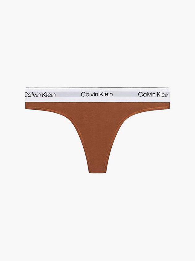 Calvin Klein USA Modern Cotton Womens Thong Brown 1980326-WR